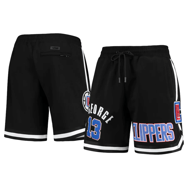 Men's Los Angeles Clippers #13 Paul George Black Shorts Men's Los Angeles Clippers #13 Paul George Black Shorts
